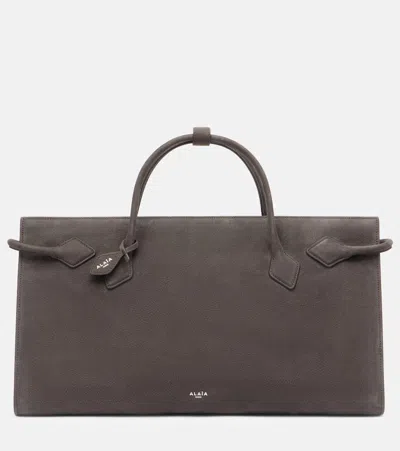 Alaïa Le Teckel Large Leather Shoulder Bag In Gray