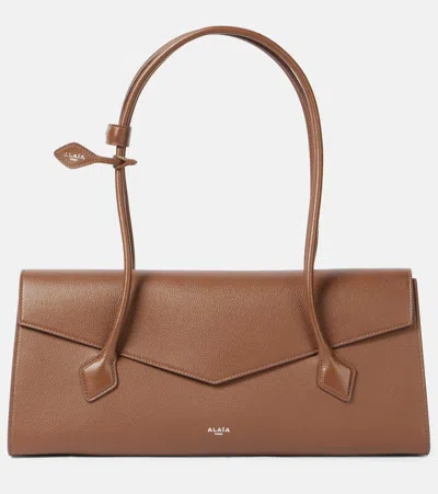 Alaïa Le Teckel Leather Shoulder Bag In Terre Dombre