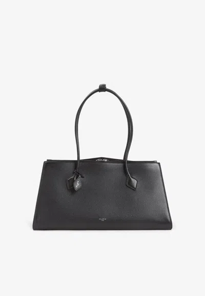 Alaïa Le Teckel Leather Tote Bag In Black