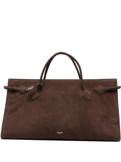 Alaïa Le Teckel Leather Tote In Brown