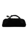 Alaïa Le Teckel Leather-trimmed Shearling Clutch In Black
