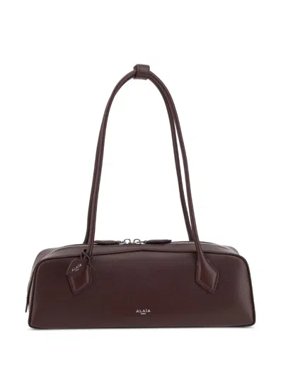 Alaïa Alaia Le Teckel Maroon Leather Bag In Black