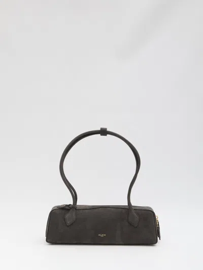 Alaïa Le Teckel Media Bag In Nubuck In Gray