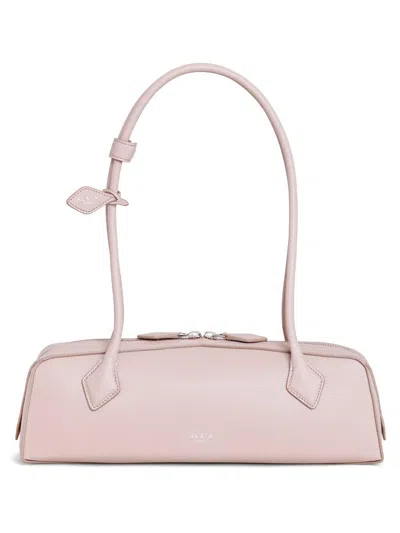 Alaïa Medium Leather Le Teckel Shoulder Bag In Beige