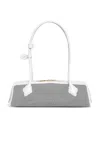 Alaïa Le Teckel Medium Shoulder Bag In Fishnet Leather In Blanc Optique