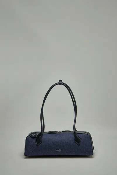 Alaïa Le Teckel Medium Bag In Denim And Leather In Blue