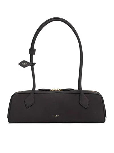 Alaïa Le Teckel Medium Bag In Nubuck Calfskin In Gray