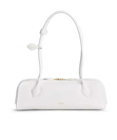 Alaïa Le Teckel Medium Bag In Padded Leather In White