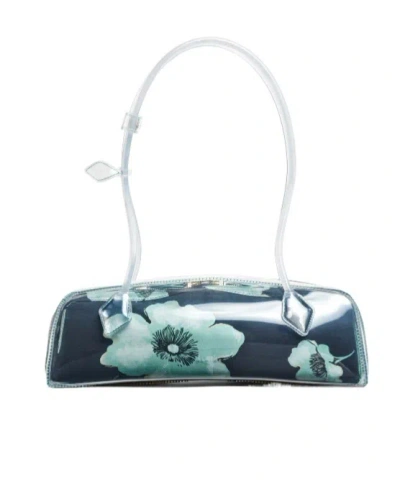 Alaïa Le Teckel Medium Bag In Polyurethane And Flower Print In Black