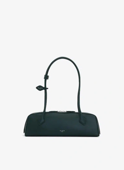 Alaïa Le Teckel Medium Shoulder Bag In Goatskin In Vert Bouteille