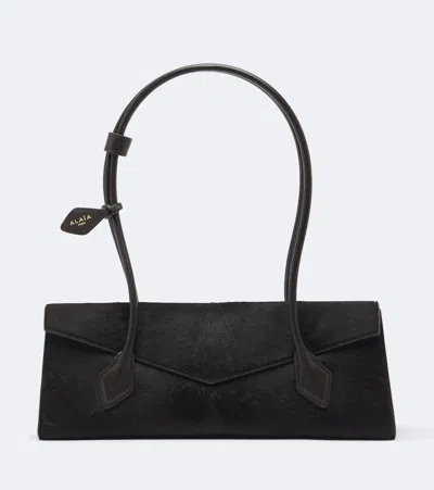 Alaïa Le Teckel Medium Calf Hair Shoulder Bag In Brown