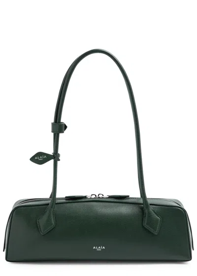 Alaïa Le Teckel Medium Grained Leather Shoulder Bag In Green
