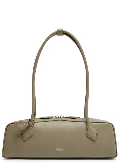 Alaïa Le Teckel Medium Grained Leather Shoulder Bag In Green