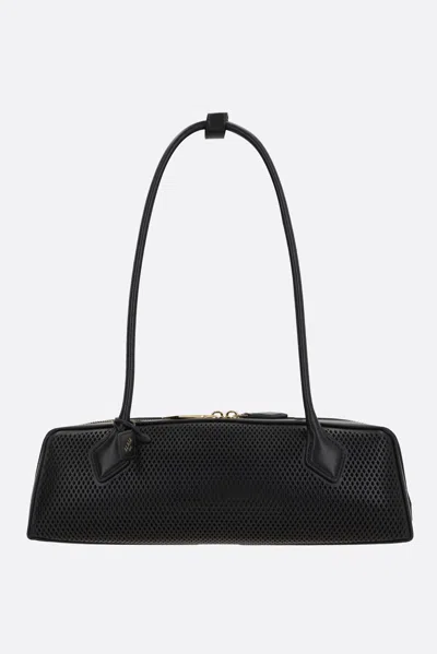 Alaïa Le Teckel Medium Handbag In Perforated Leather In Black