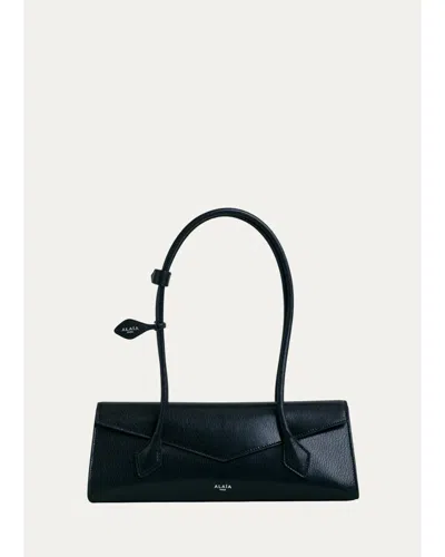 Alaïa Le Teckel Medium Leather Flap Bag In Black