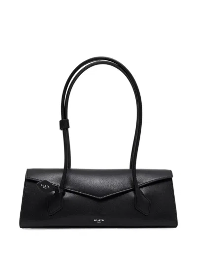 Alaïa Le Teckel Medium Leather Shoulder Bag In Black