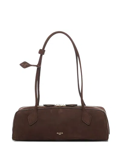 Alaïa Le Teckel Medium Leather Shoulder Bag In Brown