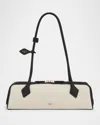 Alaïa Le Teckel Medium Shoulder Bag In Canvas And Leather In Neutral