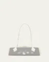 Alaïa Le Teckel Medium Shoulder Bag In Fishnet Leather In 010 Blanc Optique