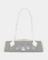 Alaïa Le Teckel Medium Shoulder Bag In Fishnet Leather In 010 Blanc Optique