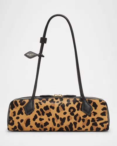 Alaïa Le Teckel Medium Shoulder Bag In Leopard Calf Hair