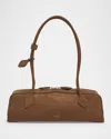 Alaïa Le Teckel Medium Suede Shoulder Bag