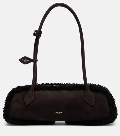 Alaïa Le Teckel Medium Suede Shoulder Bag In Brown