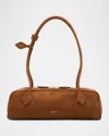 Alaïa Le Teckel Medium Suede Shoulder Bag In Brown