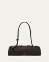 Alaïa Le Teckel Medium Suede Shoulder Bag In Gray