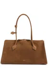 Alaïa Le Teckel Tote Bag In Suede And Leather In Tan