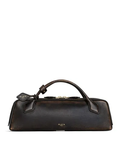 Alaïa Le Teckel Pouch In Aged Leather In Nude