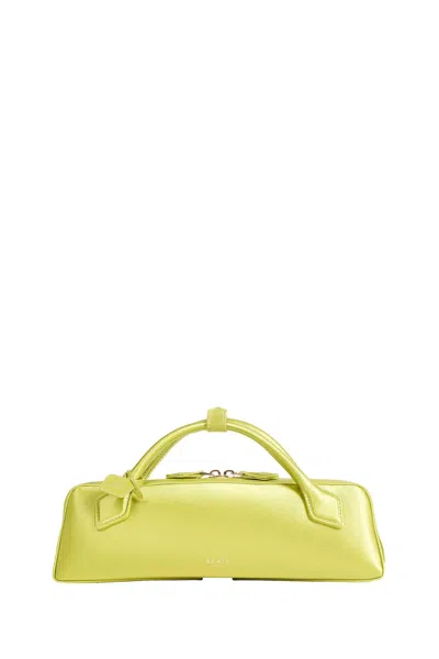 Alaïa Le Teckel Satin Clutch In Yellow