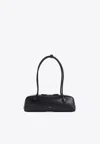 Alaïa Womens Noir Le Teckel Branded-tag Leather Shoulder Bag In Black