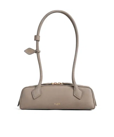 Alaïa Le Teckel Small Bag In Nubuck In Mist Color