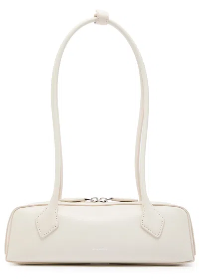 Alaïa Le Teckel Small Grained Leather Shoulder Bag In White
