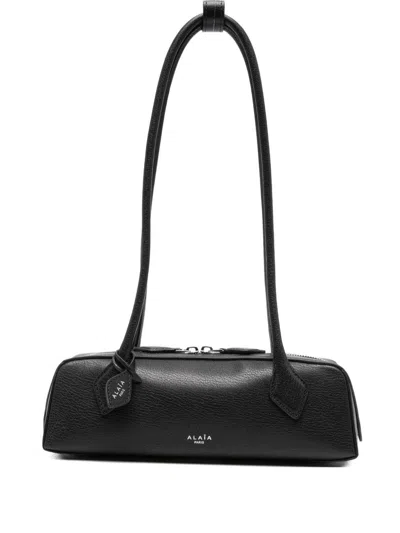 Alaïa Le Teckel Small Leather Shoulder Bag In Black