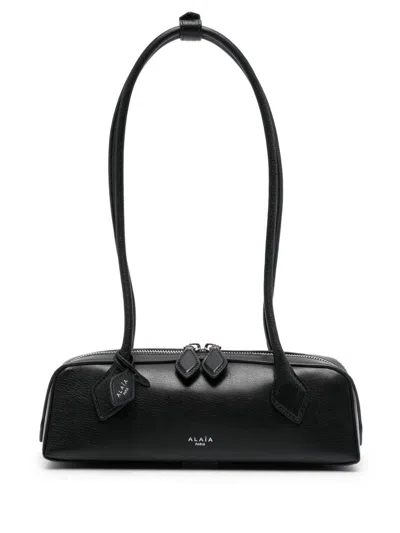 Alaïa Le Teckel Small Leather Shoulder Bag In Black