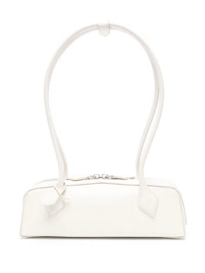 Alaïa Le Teckel Small Leather Shoulder Bag In White