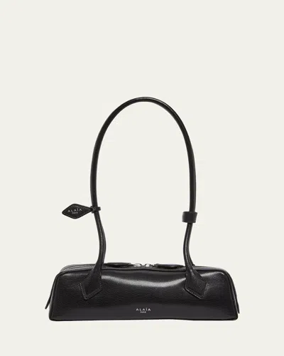 Alaïa Le Teckel Small Lizard Shoulder Bag In Noir
