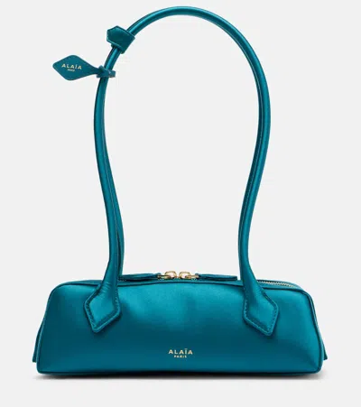 Alaïa Le Teckel Small Satin Shoulder Bag In Blue