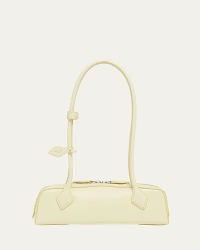 Alaïa Le Teckel Small Shoulder Bag In Leather In Jaune Clair