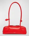 Alaïa Alaia Rouge Vif Le Teckel Small Leather Top-handle Bag In Rouge