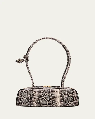 Alaïa Le Teckel Small Shoulder Bag In Snakeskin Leather In Multi