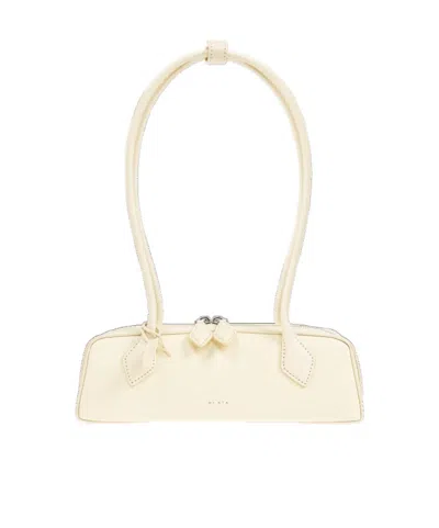 Alaïa Le Teckel Small Light Yellow Bag In White