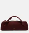Alaïa Le Teckel Small Suede Clutch In Burgundy