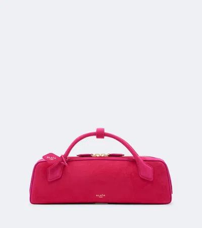 Alaïa Alaia Le Teckel Small Suede Clutch In Pink
