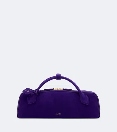 Alaïa Le Teckel Small Suede Clutch In Purple
