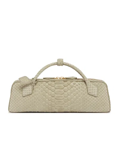 Alaïa Le Teckel Snakeskin-effect Tote Bag In Brown