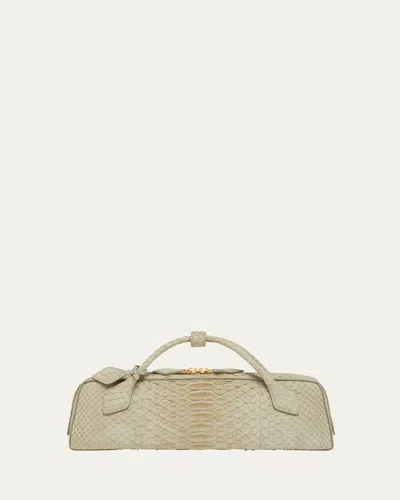 Alaïa Le Teckel Snakeskin Top-handle Bag In Green