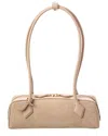 Alaïa Dnu Inv Alaia Le Teckel Suede & Leather Shoulder Bag In Sand